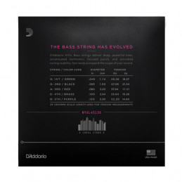 D'ADDARIO NYXL45130 ELECTRIC BASS STRING SET LONG SCALE REGULAR LIGHT 5-STRING 45-130