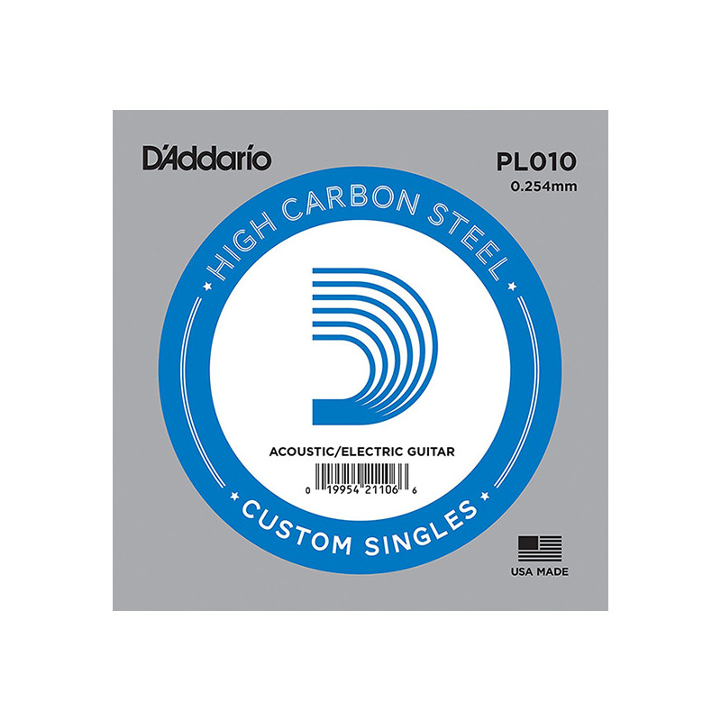 D'ADDARIO PL026 PLAIN STEEL SINGLES .026