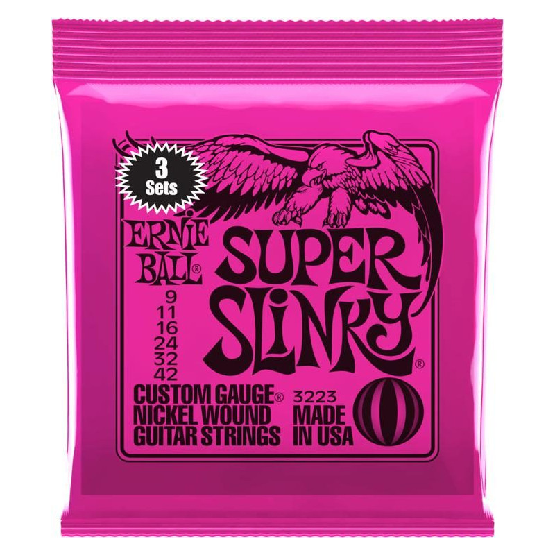 ERNIE BALL 3223 PACK 3 MUTE SUPER SLINKY 09-42