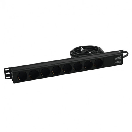 EUROLITE R19-8 PRESA MULTIPLA RACK 1U NERA