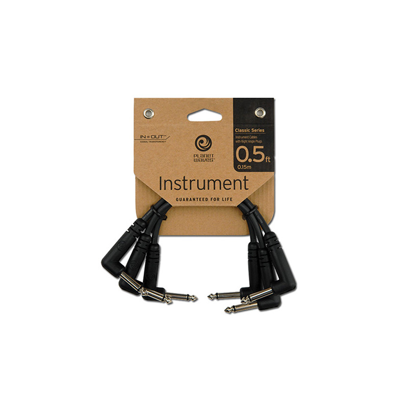 PLANET WAVES CGTP-305 CLASSIC SERIES PATCH CABLE RIGHT-ANGLE, 0,15M