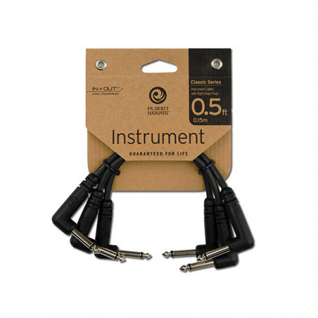 PLANET WAVES CGTP-305 CLASSIC SERIES PATCH CABLE RIGHT-ANGLE, 0,15M