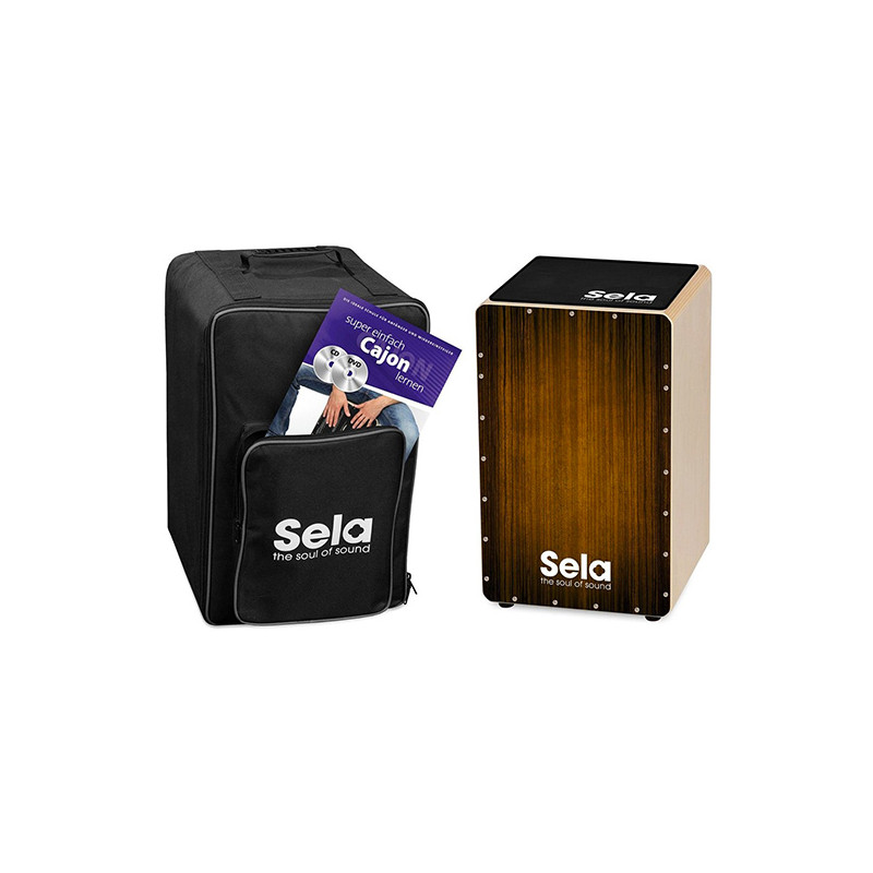 SELA VARIOS CAJON BROWN KIT BAG, BLACK PAD, METODO PER CAJON