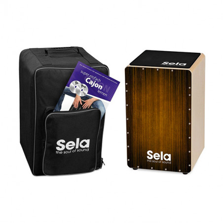 SELA VARIOS CAJON BROWN KIT BAG, BLACK PAD, METODO PER CAJON