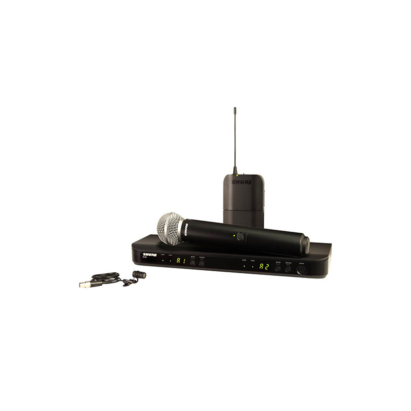 SHURE BLX1288/W85 WIRELESS COMBO SYSTEM WITH SM58 HANDHELD AND WL185 LAVALIER