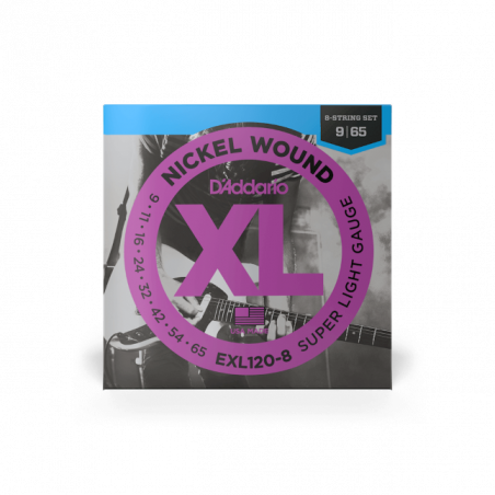 D'ADDARIO EXL120-8 NICKEL SUPER LIGHT 8 STRINGS 09/65