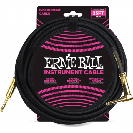 ERNIE BALL 6058 Cavo Braided Black/Black 7,62 m