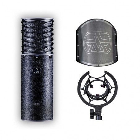 ASTON SPIRIT Black and SwiftShield (universal microphone spider and pop filter) - BLACK BUNDLE