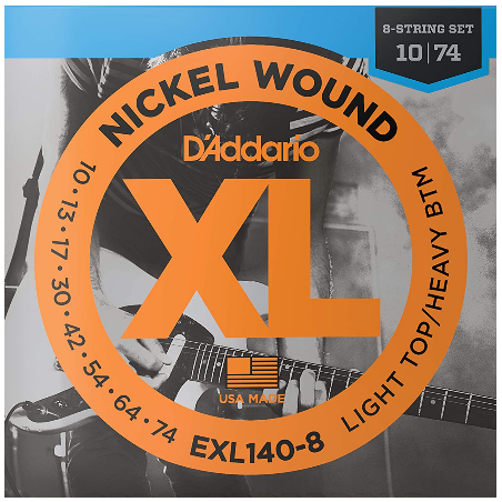 D'ADDARIO EXL140-8 NICKEL WOUND 8 STRINGS 10/74