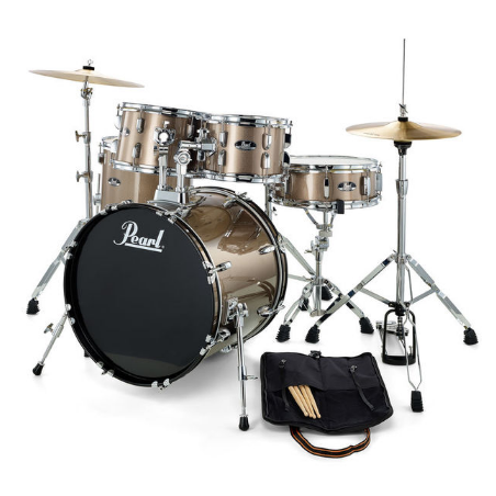 PEARL ROADSHOW 20" DRUMSET 707 BRONZE METALLIC - W/HW & 2 PIATTI SOLAR by SABIAN B-STOCK