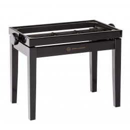 K&M  Panca da pianoforte in legno, finitura nero lucido