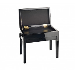 K&M  panca finitura nera lucida, seduta in similpelle nera Panca per pianoforte con porta spartiti