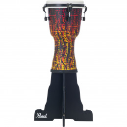Wood Djembe Stand fits 8"-14" Holds all. At 28" Tall, Slotted design, folds flat, black
