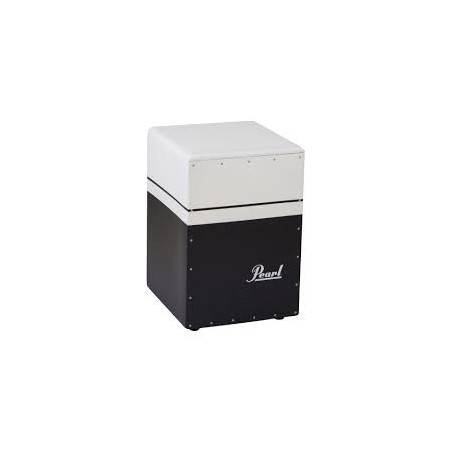 BRUSH BEAT boom box fiberglass cajon w/ported chamber for super -low bass 12"x12"x18.9" black/white finish