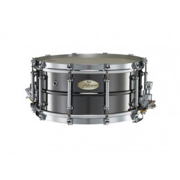 14x6.5 Brass  Beaded Shell, Single Flange hoops w/Claw Hooks, Vintage Snare Beds, Black Nickel Finish