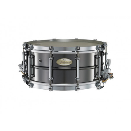 14x6.5 Brass  Beaded Shell, Single Flange hoops w/Claw Hooks, Vintage Snare Beds, Black Nickel Finish