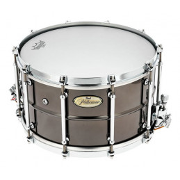 14x8.0 Brass  Beaded Shell, Single Flange hoops w/Claw Hooks, Vintage Snare Beds, Black Nickel Finish