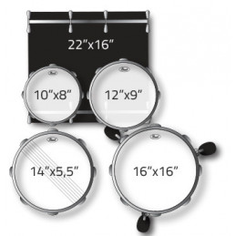 PEARL batteria ROADSHOW 5pz completa di hardware e piatti colore JET BLACK 31