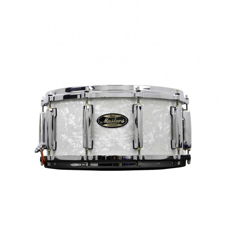 Pearl Masters Maple Gum 14 X 6.5 SNARE DRUM Matte White Marine Pearl