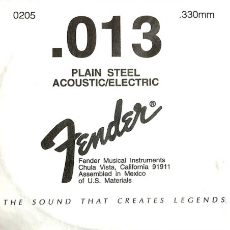 FENDER 013 CORDA PURE NICKEL PLAIN
