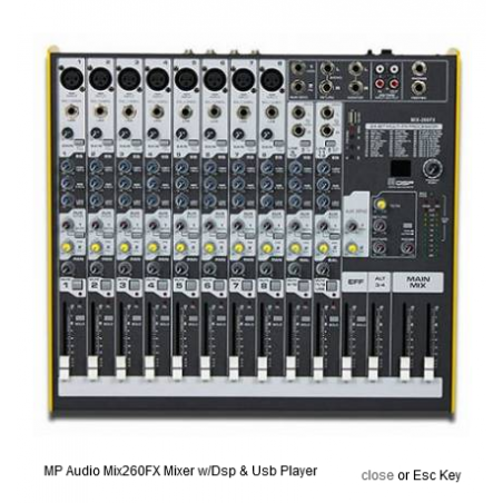 MPAUDIO - Mix-260FX Mixer w/Dsp & Usb Player