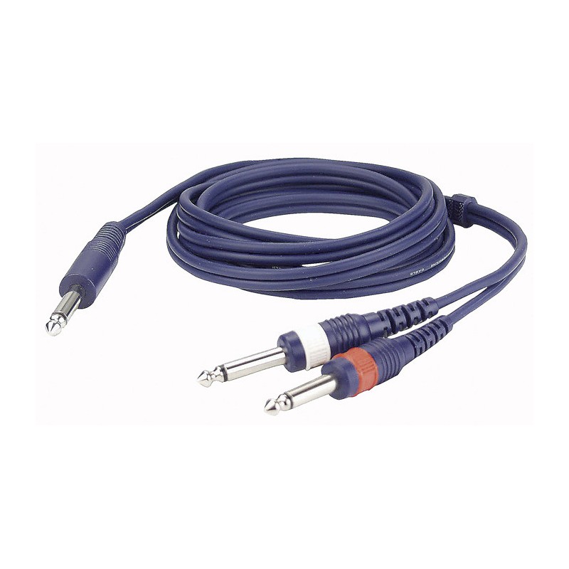 DAP FL32 CAVO AUDIO 2xJACK 6.3 MONO to 1xJACK 6.3 MONO, 1.5m