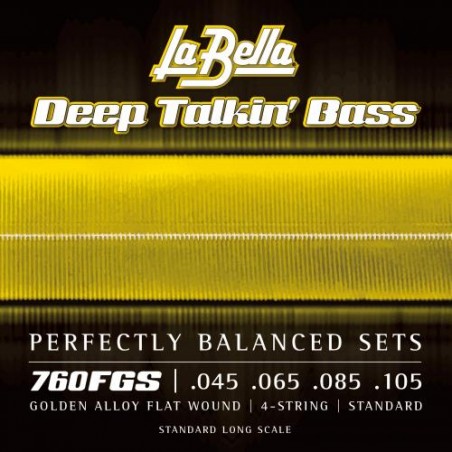 LA BELLA 760FGS FLATWOUND 45/105 GOLD BASS STRINGS