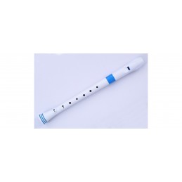 RECORDER WHITE/BLUE WITH TRANSVINYL CASE  GERMAN FING.