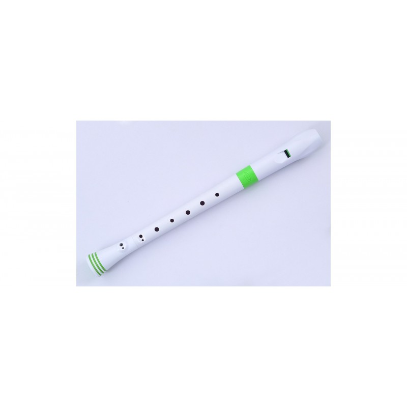 RECORDER WHITE/GREEN WITH TRANSVINYL CASE  BAROQUE FING.