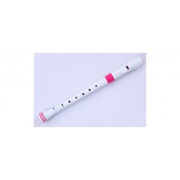 RECORDER WHITE/PINK WITH TRANSVINYL CASE  GERMAN FING.