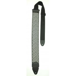 Tracolla per chitarra 3” in tessuto stampato, imbottitura in foam, terminali in pelle