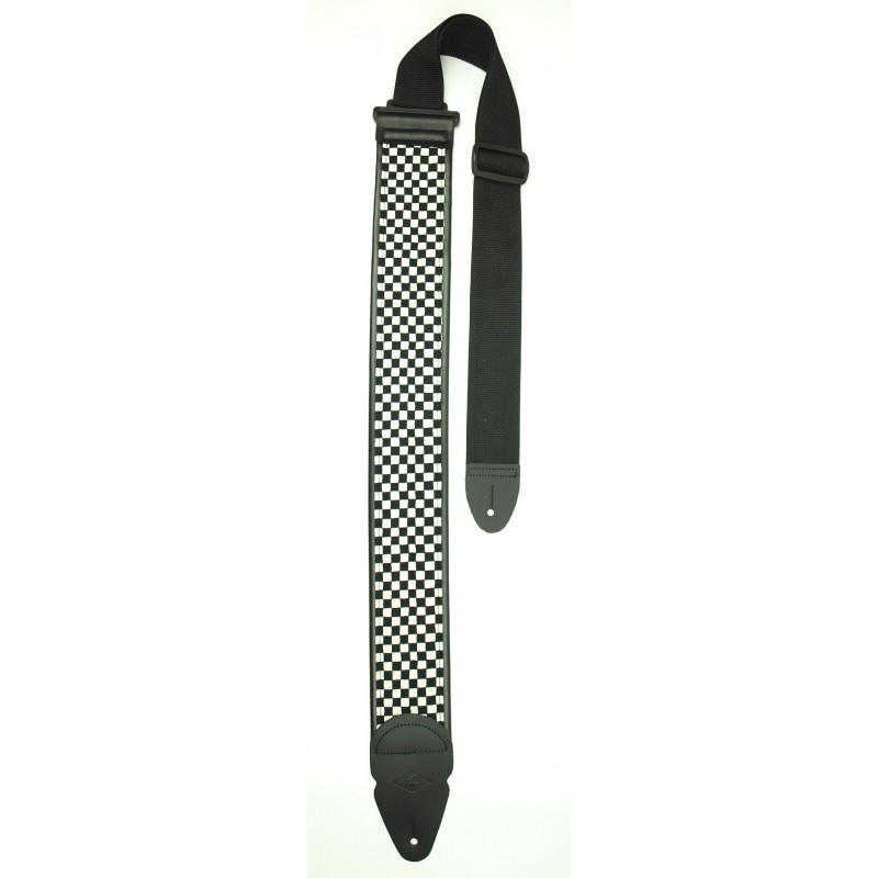 Tracolla per chitarra 3” in tessuto stampato, imbottitura in foam, terminali in pelle