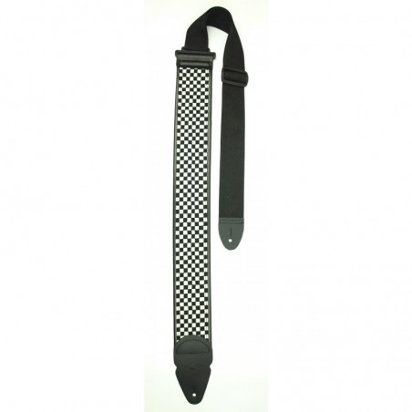 Tracolla per chitarra 3” in tessuto stampato, imbottitura in foam, terminali in pelle