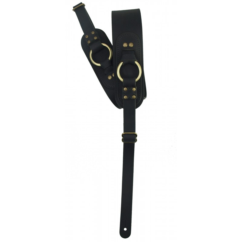 Tracolla per chitarra 2,5” in vera pelle con anelli hardware in metallo