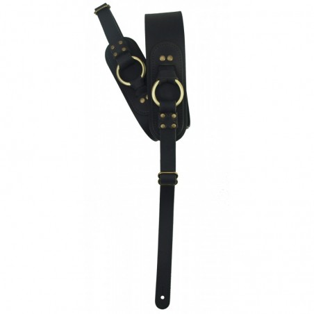 Tracolla per chitarra 2,5” in vera pelle con anelli hardware in metallo
