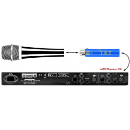 Preamplificatore attivo inline per microfoni passivi basato su DM1