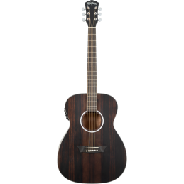 Chitarra Acustica Elettrificata Folk, Top Ebano Striato, Fondo e Fasce Okoume, Preamp Barcus-Berry LX4