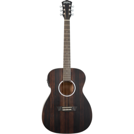 Chitarra Acustica Elettrificata Folk, Top Ebano Striato, Fondo e Fasce Okoume, Preamp Barcus-Berry LX4