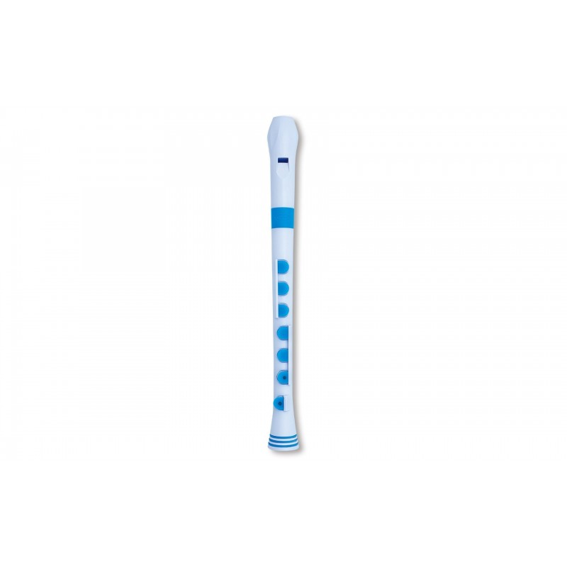 RECORDER+ WHITE/BLUE WITH HARD CASE  GERMAN FING.