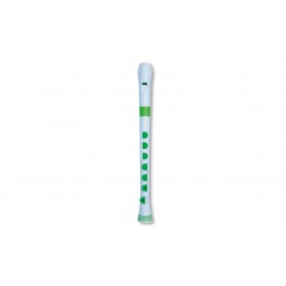 RECORDER+ WHITE/GREEN WITH HARD CASE  GERMAN FING.