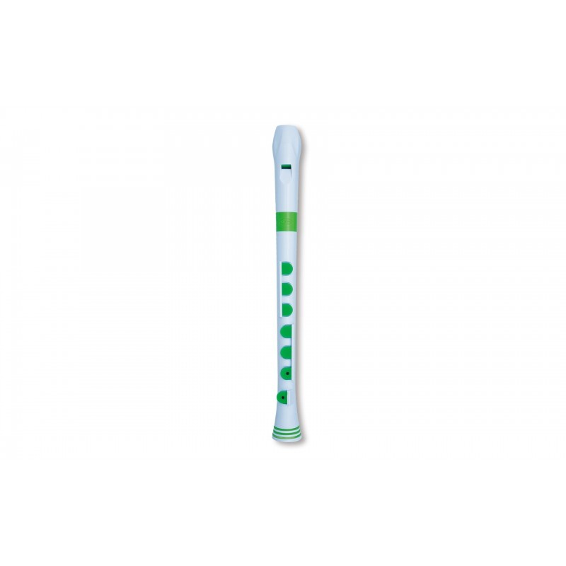 RECORDER+ WHITE/GREEN WITH HARD CASE  GERMAN FING.