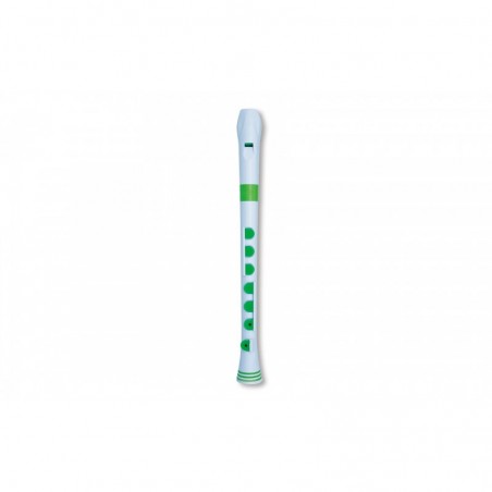 RECORDER+ WHITE/GREEN WITH HARD CASE  BAROQUE FING.