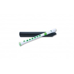 RECORDER+ WHITE/GREEN WITH HARD CASE  BAROQUE FING.