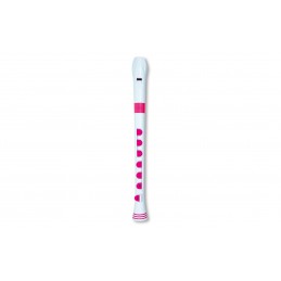 RECORDER+ WHITE/PINK WITH HARD CASE  GERMAN FING.