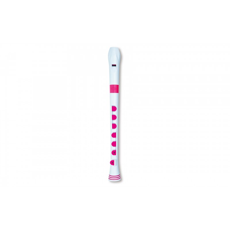 RECORDER+ WHITE/PINK WITH HARD CASE  GERMAN FING.