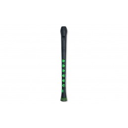 RECORDER+ BLACK/GREEN WITH HARD CASE  GERMAN FING.
