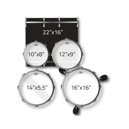 PEARL batteria ROADSHOW 5pz completa di hardware e set piatti Sabian Cr16, rd20, hihat 14,  colore JET BLACK 31