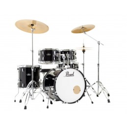 PEARL batteria ROADSHOW 5pz cassa 20" completa di hardware e piatti sabian CR16, RD20, HH 14 colore JET BLACK 31