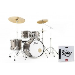 PEARL batteria ROADSHOW 5pz cassa 20" completa di hardware e piatti SABIAN CR16, RD20, HH14, colore BRONZE METALLIC 707