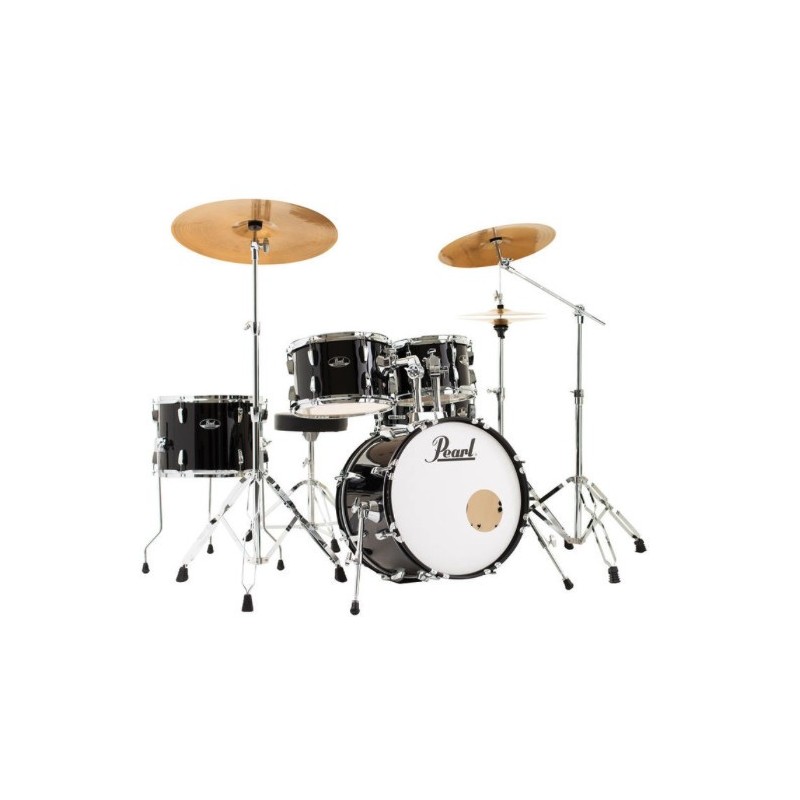 PEARL batteria ROADSHOW 5pz cassa 18" completa di hardware e piatti sabian CR16, RD20, HH 14 colore JET BLACK 31